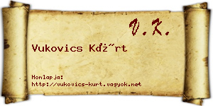 Vukovics Kürt névjegykártya